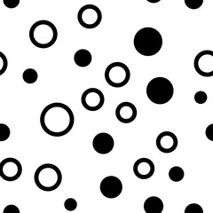 Circles seamless pattern. Random dots texture background.