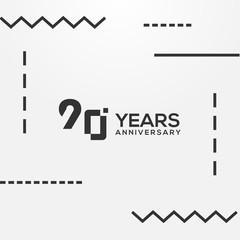 90 Years Anniversary Black Number Vector Design Illustration