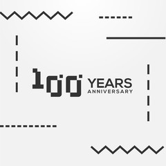 100 Years Anniversary Black Number Vector Design Illustration