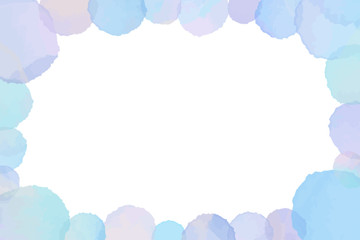 水彩もこもこフレーム　ブルー