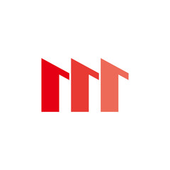 letter m abstract arrow up simple geometric symbol logo vector