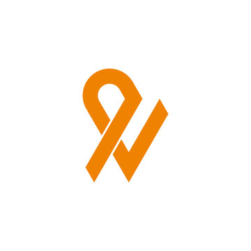 letter qv abstract linear logo vector