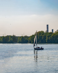 Lonely boat on a Belgrade river