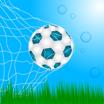 Football Championship Background Vector Design With Ball In The Net