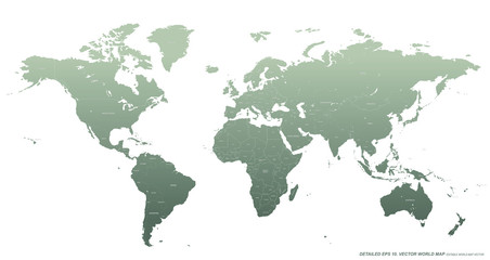 detailed vector world map. hi quality world map with country border and named.