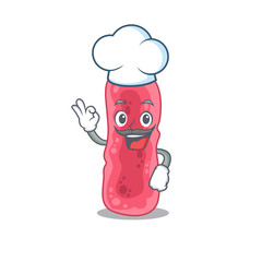 Shigella Sonnei chef cartoon design style wearing white hat