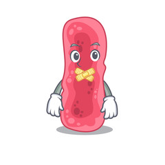 Shigella Sonnei cartoon character style with mysterious silent gesture