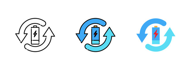 update or refresh or change icon set isolated on white background for web design