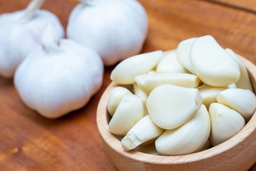 Fototapeta na wymiar close up garlic ingredient for cooking