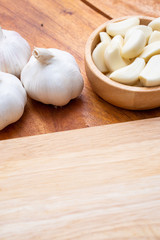 close up garlic ingredient for cooking