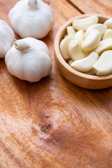 close up garlic ingredient for cooking