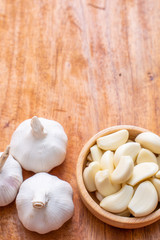 close up garlic ingredient for cooking