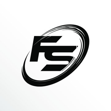 Initial Letter FS Brush Effect Logo Design