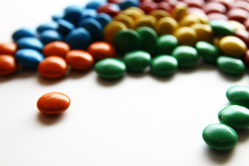 Colorful milk chocolate candies