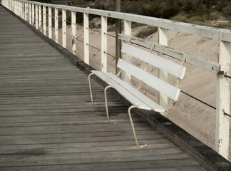 View on and from the Semaphore jetty at late afternoon sunset in Adelaide South Australia