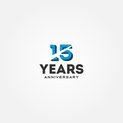 Obraz premium 15 Year Anniversary Black Number Vector Design Illustration