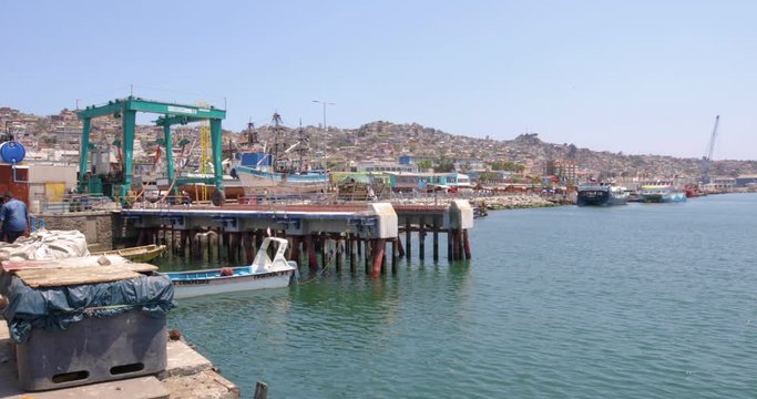Chile Coquimbo loading and unloading dock at the port