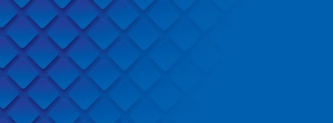 Blue geometric square background in paper art style. Use for banner, website cover, print ads.
