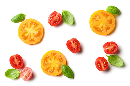 composition of yellow and red tomatoes