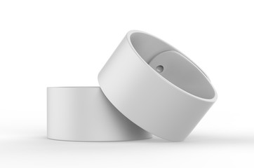 Blank Wide Silicone Rubber Slap Bracelet For branding and Mock up. 3d render illustration.