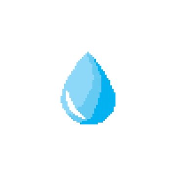 Water Drop Pixel Art Design Logo