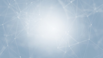 Abstract futuristic with connection lines on blue background. Plexus structure. Concept of Science, Business, Communication, Medical, Technology, Network, Cyber, Sci-fi. Illustration. 3D rendering