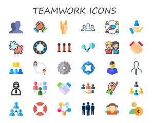 Modern Simple Set of teamwork Vector flat Icons