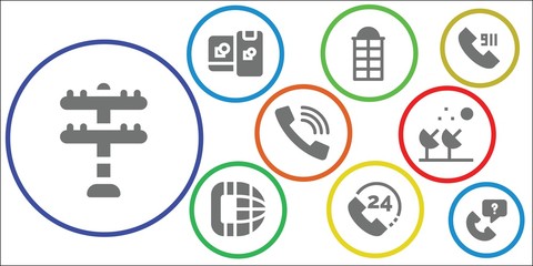 telecommunication icon set