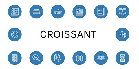 Set of croissant icons