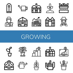 growing simple icons set