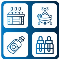 incense simple icons set