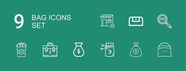 Editable 9 bag icons for web and mobile