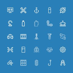 Editable 25 steel icons for web and mobile