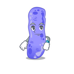 Mascot design of legionella showing waiting gesture