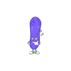 Escherichia coli mascot design concept having confuse gesture