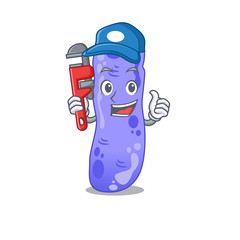 Legionella Smart Plumber cartoon character design with tool