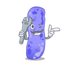 A picture of legionella mechanic mascot design concept