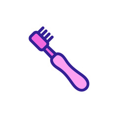 toothbrush with wide handle and cloves icon vector. toothbrush with wide handle and cloves sign. color symbol illustration