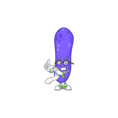 Mascot cartoon concept of escherichia coli with menu list