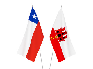 Gibraltar and Chile flags