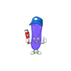 Mascot design concept of escherichia coli work as smart Plumber