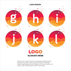 set initial letter colorful logo in the circle. Vector design template elements for your application or company identity.