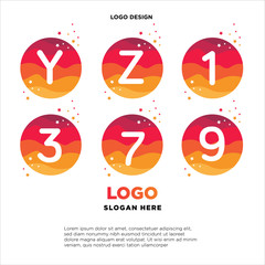 set initial letter colorful logo in the circle. Vector design template elements for your application or company identity.