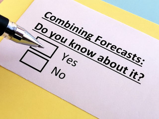 Obraz premium One person is answering question about combining forecasts.