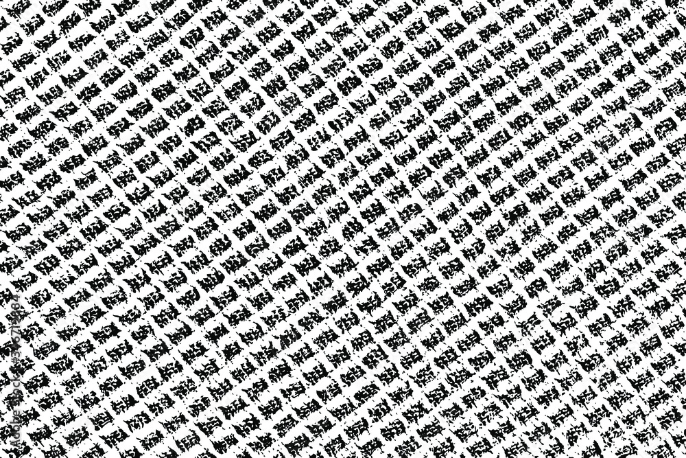Poster grunge texture of surface cells on the diagonal. abstract monochrome background. vector illustration