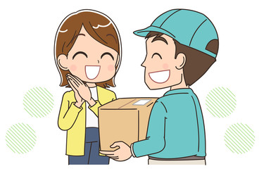 宅配 配達 荷物 通販 届く イラスト