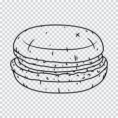 Macaron on a transparent background. Vector illustration.