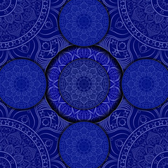 Ethnic floral pattern with vintage mandala elements