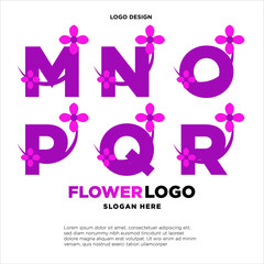 set initial letter flower Logo design