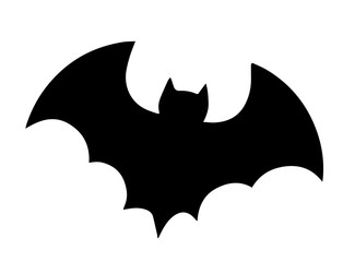 Bat silhouette on white background